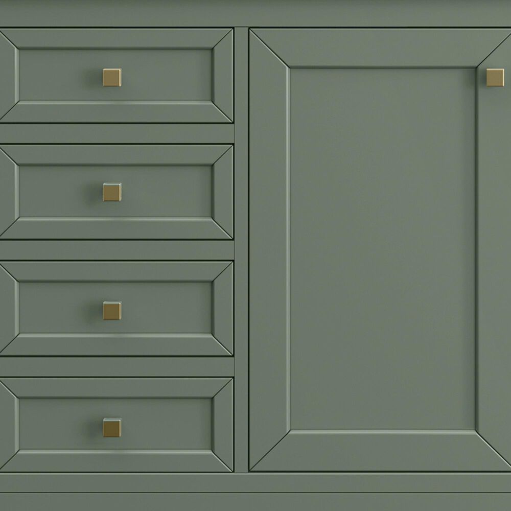 James Martin Vanities Chicago 60&quot; Single Bathroom Vanity in Smokey Celadon with Single Hole 3 cm White Zeus Quartz Top and Rectangular Sink, , large