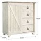 Ashley Willowton 4 Drawer Door Chest in Whitewash, , large