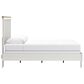 Ashley Linnocreek Queen Panel Bed in White and Warm Brown, , large
