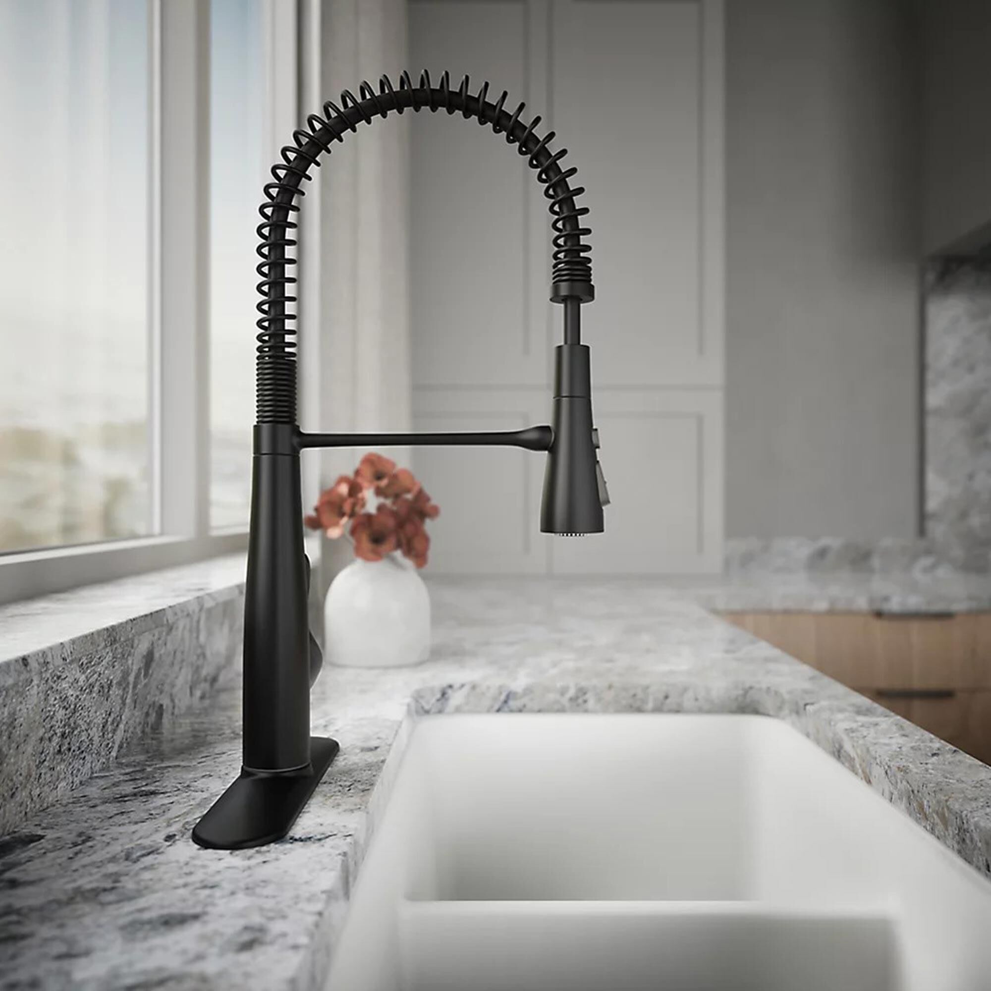 Kohler Simplice Semi-Professional Kitchen Sink Faucet in Matte Black