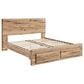 Ashley Hyanna Queen Panel Storage Bed in Tan Brown, , large