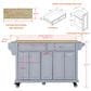 HOMLUX Kitchen Island with Rubber wood Countertop in Grey, , large