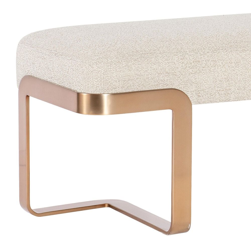 Hooker Furniture Eleana Upholstered and Metal Bench in Beige, , large