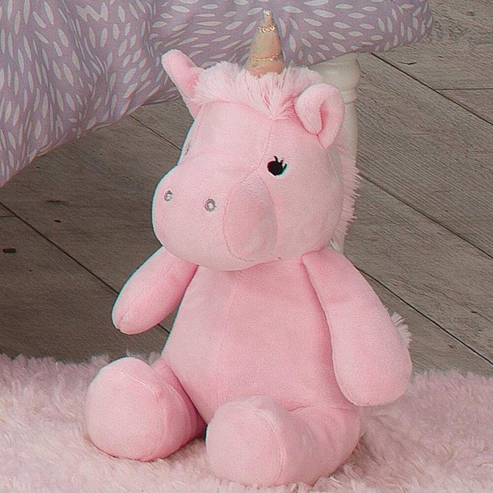 Lambs and Ivy Rainbow Unicorn Plush Stuffed Animal in Pink and Gold, , large