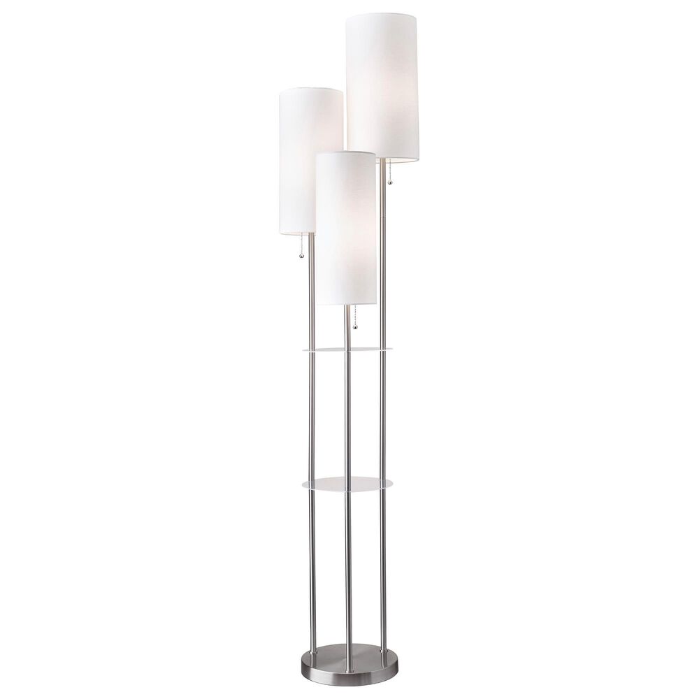 Adesso Trio Floor Lamp in Brushed Steel, , large