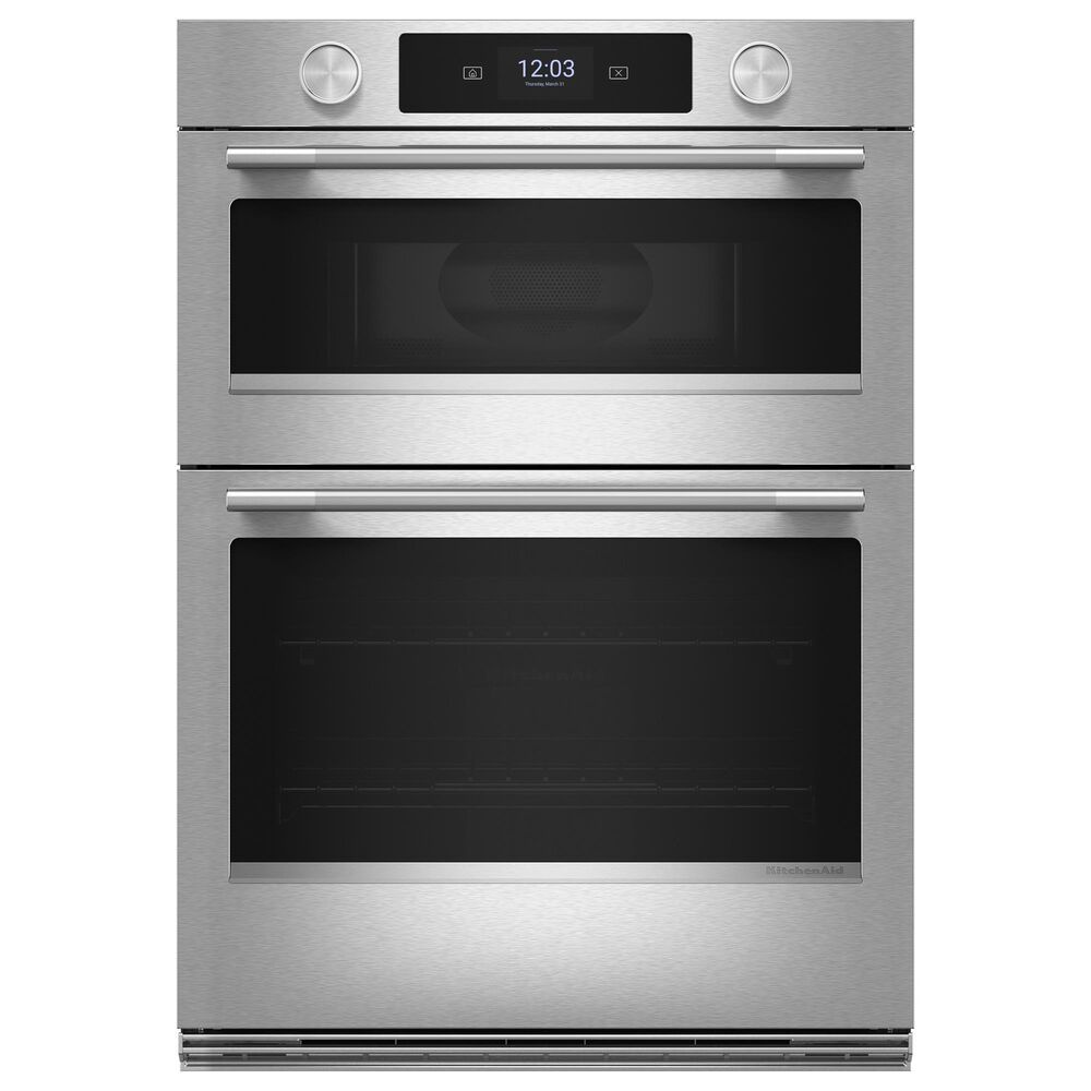 KitchenAid 2-Piece Kitchen Package with PrintShield Stainless Steel 30" Smart Combination Wall Oven and Black 36" Induction Cooktop, , large