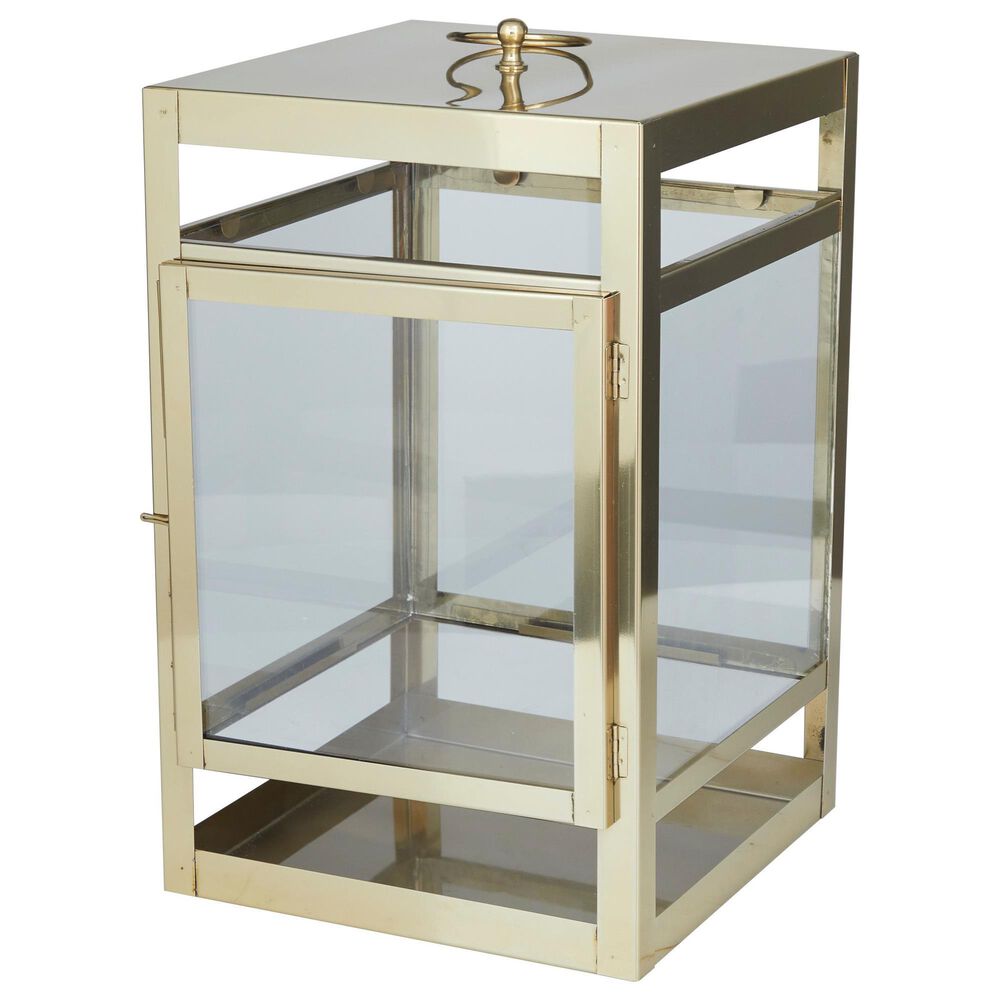 Maple and Jade 21" Lantern Pillar Candle Holder in Gold NFM