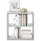 HOMLUX 4-Cube Reversible Open Back Bookshelf in Light Grey, , large