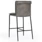 Classic Home Mayer Counter Stool with Pewter Gray Leather in Black, , large