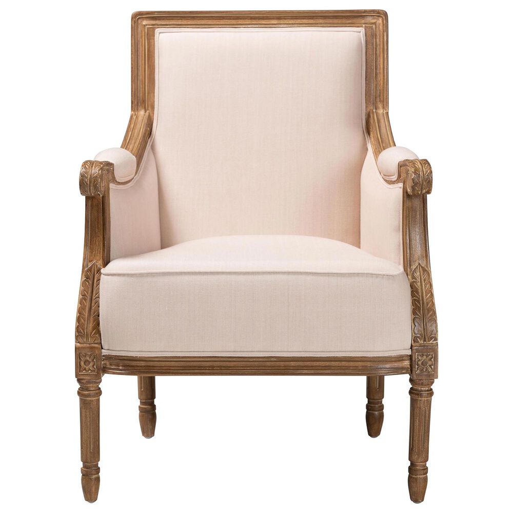 Baxton Studio Chavanon Accent Chair in Light Beige, , large