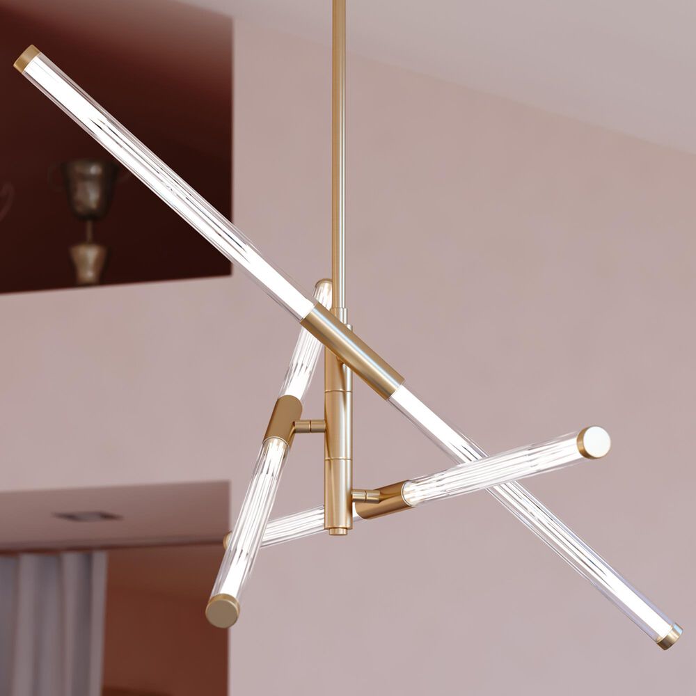 Vaxcel Avalon 3-Light Pendant in Muted Brass, , large