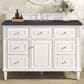 James Martin Vanities Lorelai 48" Single Vanity in Bright White with 3 cm Charcoal Soapstone Quartz Top, , large
