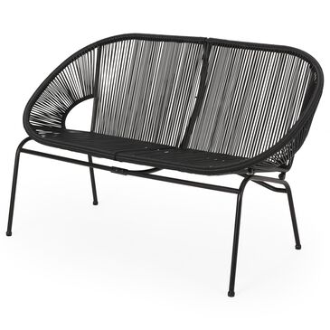 Hearth and Haven Condessa Outdoor Loveseat in Black, , large