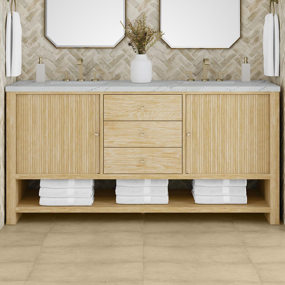 James Martin Vanities Marigot Single 72&quot; Double Vanity in Sun-washed Oak with 3 cm Ethereal Noctis Quartz Top, , large