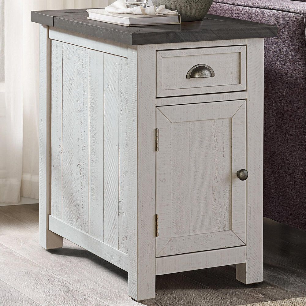 Martin Svensson Home Monterey Power Chairside Table in White Stain and Grey, , large
