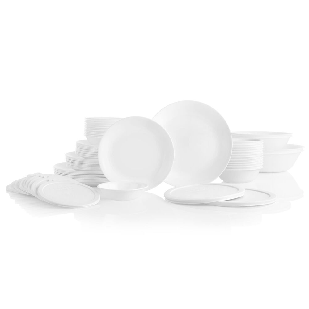 Corelle Everyday Expressions 12-Pc Dinnerware Set, Service for 4, Durable  and Eco-Friendly, Higher Rim Glass Plate & Bowl Set, Microwave and