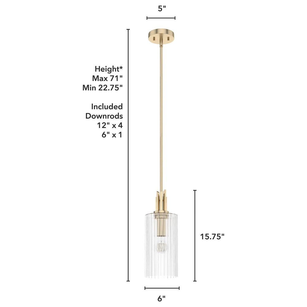 Hunter Gatz 1-Light Mini Pendant in Alturas Gold, , large