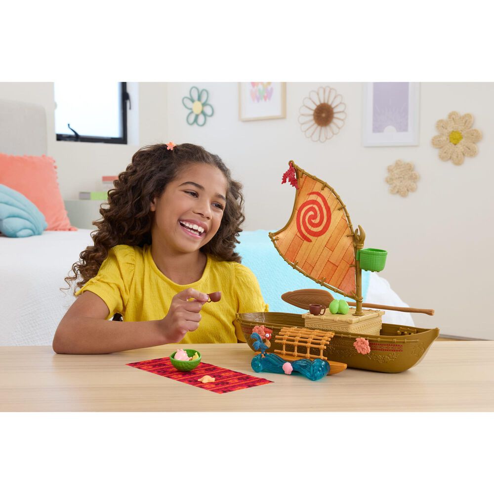 Disney Princess Moana Floating Ocean Voyager Canoe Boat Set, , large