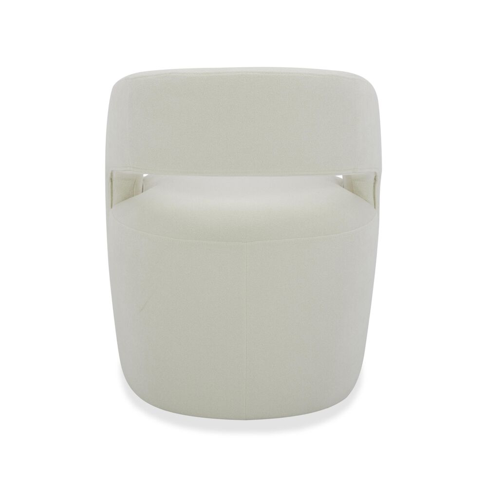Interlochen Contemporary Dining Arm Chair in Polyester Elite Ivory White, , large
