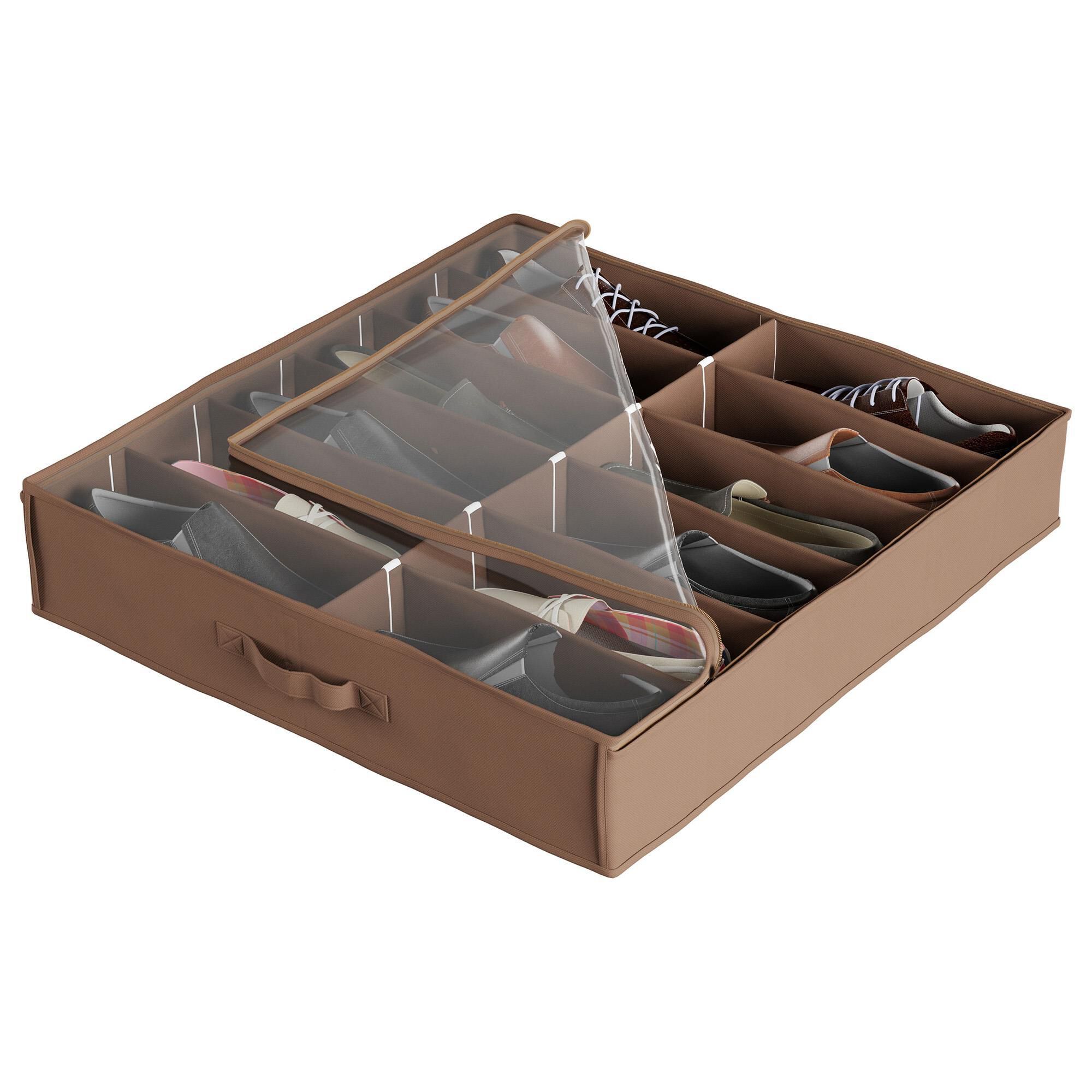 Timberlake Under Bed Shoe Storage in Brown Set of 2 NFM