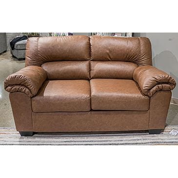 Ashley WillowBend Stationary Loveseat in Caramel, , large