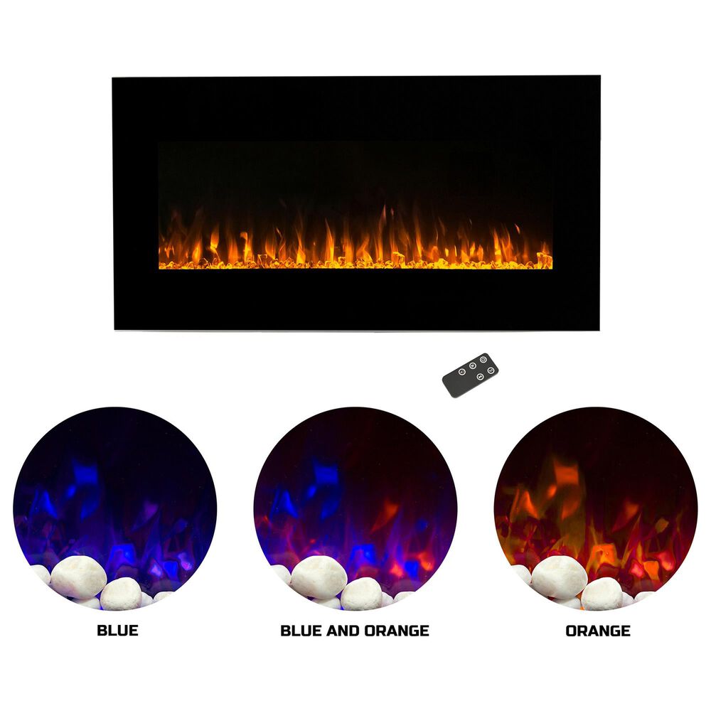 Timberlake Northwest 42&quot; Fire and Ice Wall Mount Electric Fireplace in Black, , large
