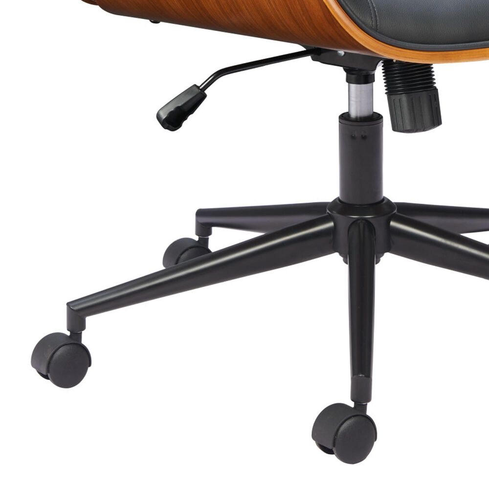 Zuo Modern Flex High Back Office Chair with Black Faux Leather in Black and Walnut, , large
