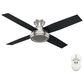 Hunter Dempsey 52" Ceiling Fan in Brushed Nickel, , large