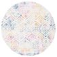 Safavieh Tulum  6"7" Round Ivory and Fuchsia Area Rug, , large