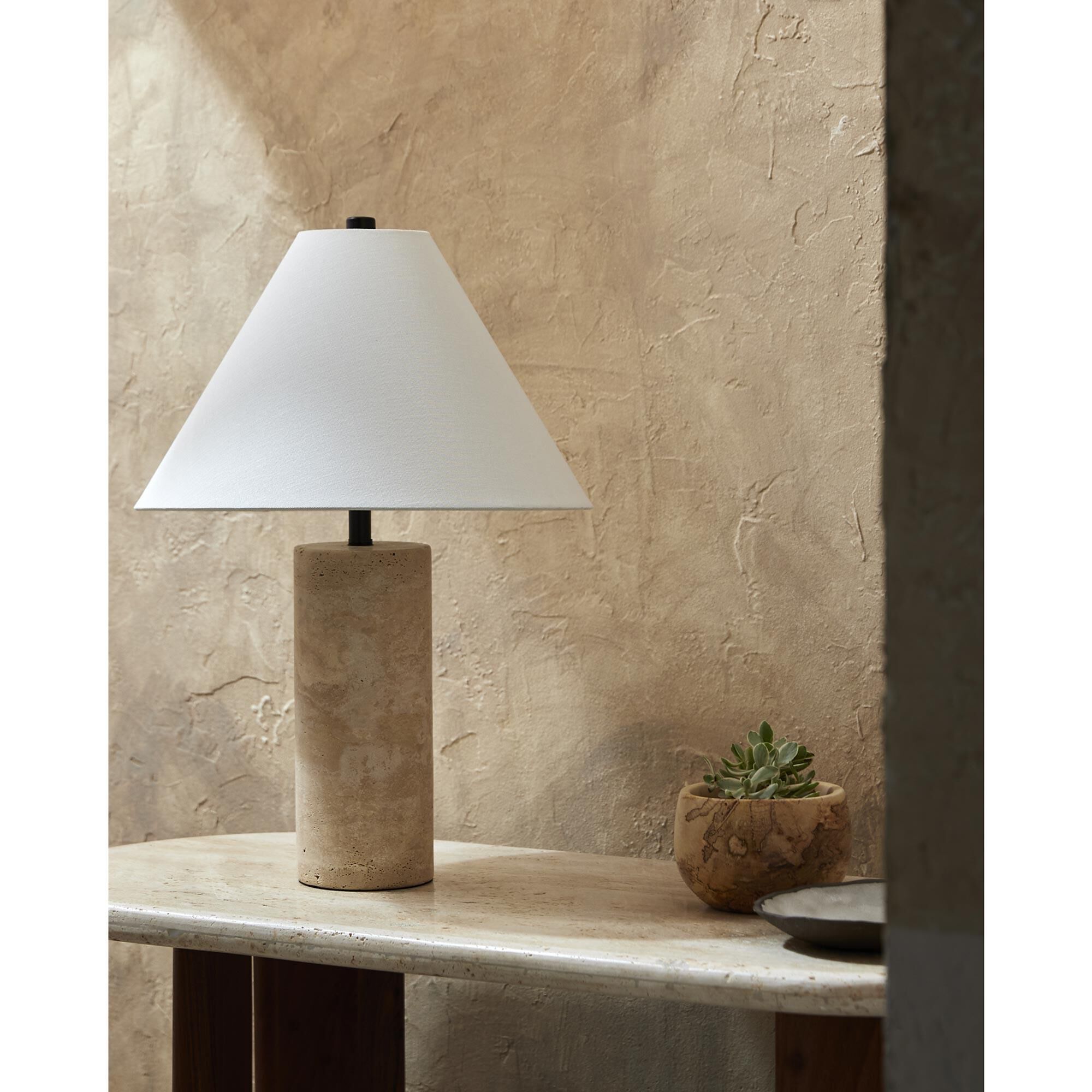 Large natural table lamp top