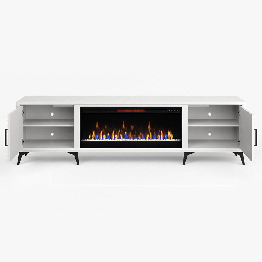 Endress International Malibu 95" Fireplace TV Stand in White, , large