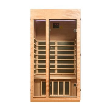 EZlife 1 Person (Compact) Low EMF FAR Infrared Sauna in Okoume + Hemlock, , large