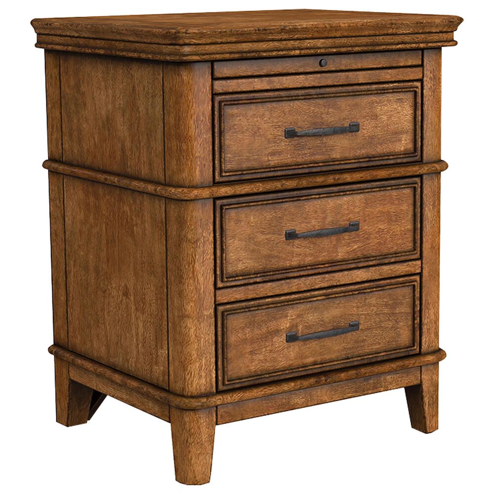 A-America Bandalier King Bed with Two Nightstands in Warm Russet, , large