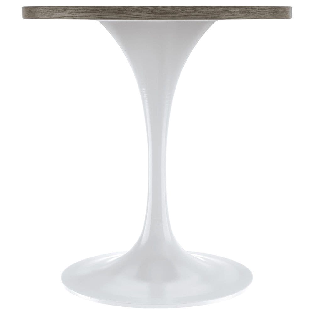Leisuremod LeisureMod Verve Collection 27 Round Dining Table, White Base with Dark Maple MDF Top, , large