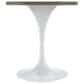 Leisuremod LeisureMod Verve Collection 27 Round Dining Table, White Base with Dark Maple MDF Top, , large