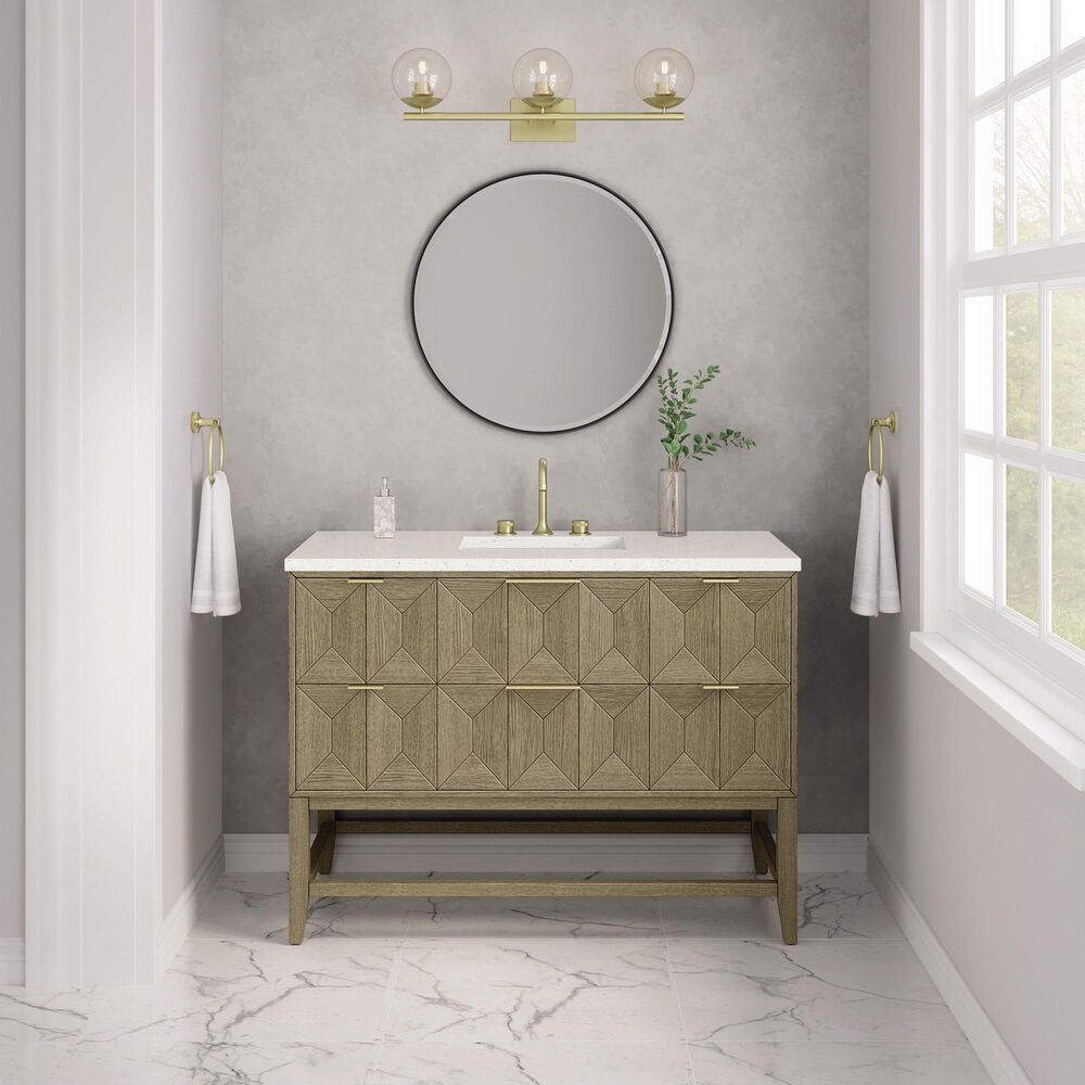 James Martin Vanities Emmeline 48&quot; Single Vanity in Pebble Oak with 3 CM Lime Delight Quartz Top, , large