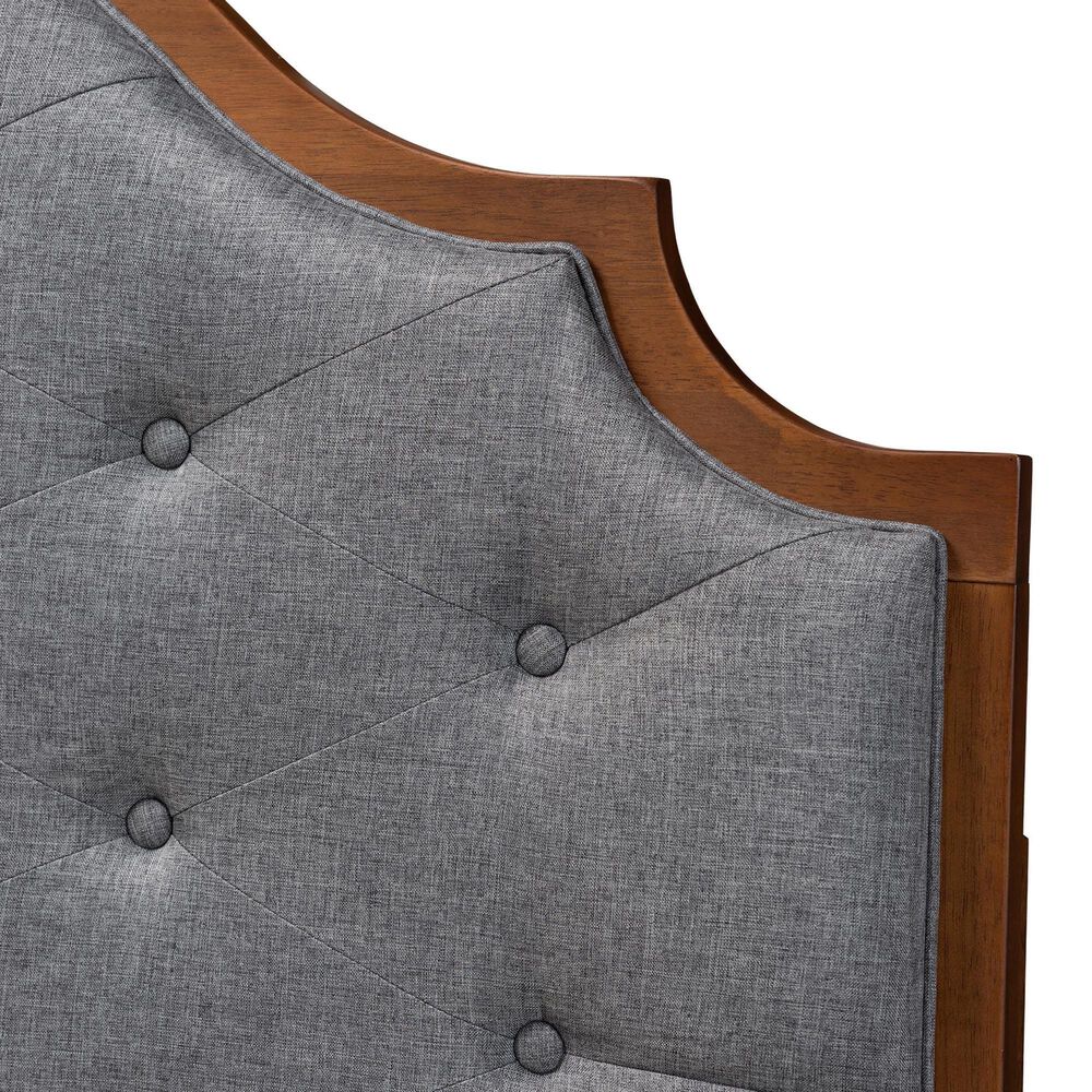Baxton Studio Premala King Panel Headboard in Walnut Brown, , large
