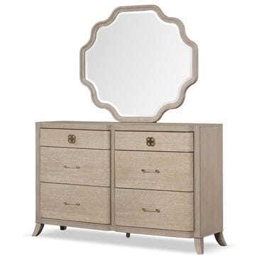 Furniture of America Candra 6-Drawer Dresser and Mirror in Natural Oak, , large