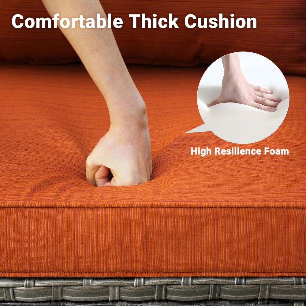 HOMLUX 28" Patio Single Chair in Orange (Set of 2), , large