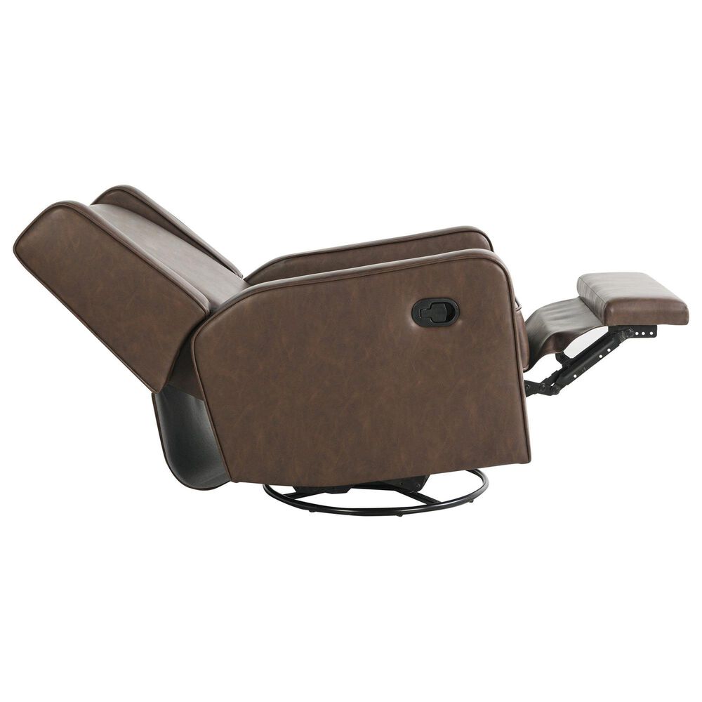 Lifestyle Solutions Emerson Manual Swivel Rocker Recliner in Brown, , large