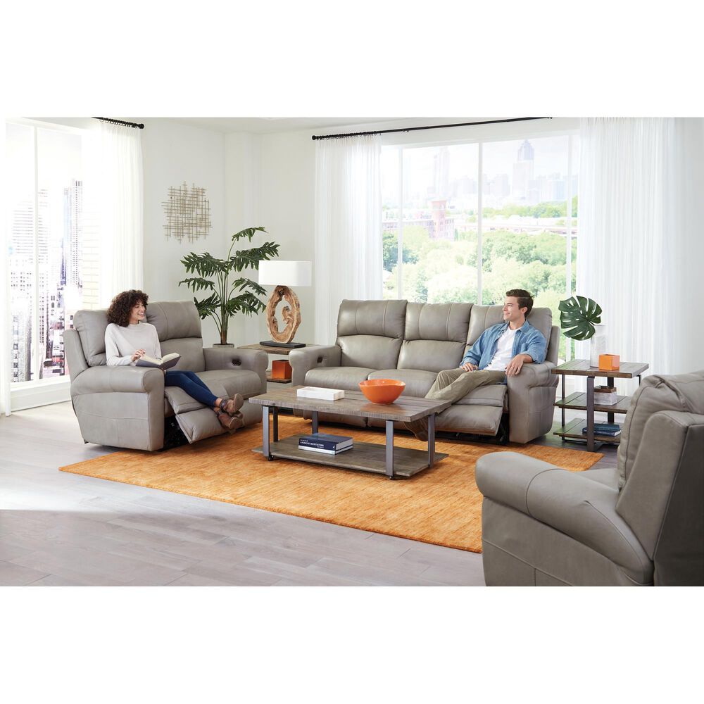 Catnapper Torretta Leather Power Lay Flat Reclining Sofa in Putty, , large