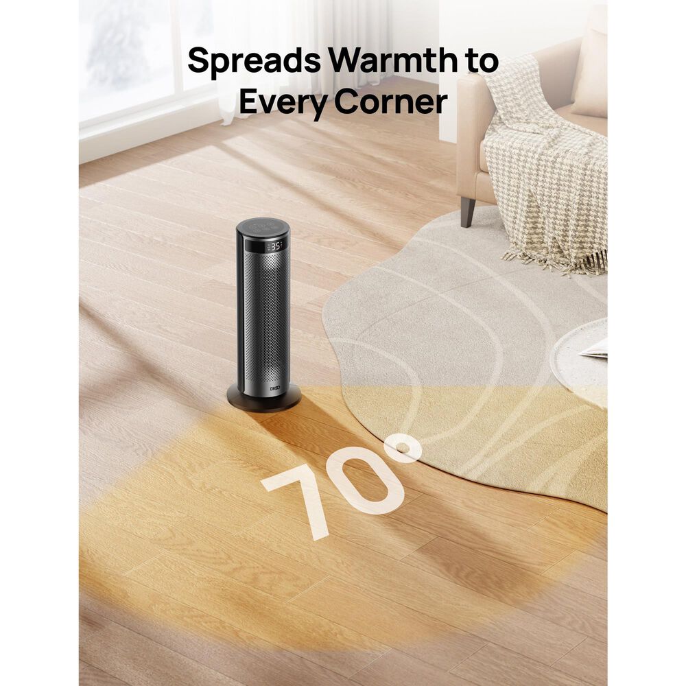 DREO Solaris Ceramic Electric Space Heater in Silver, , large