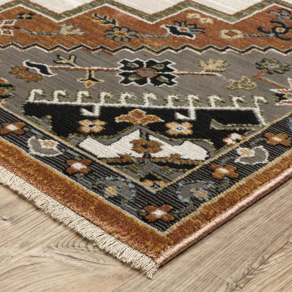 Oriental Weavers Keira Rust and Ivory 5&#39;3&quot; x 7&#39;6&quot; Area Rug, , large