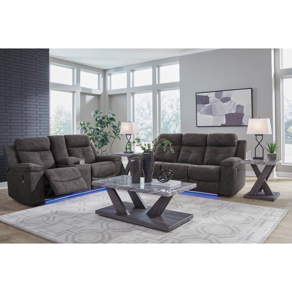 Ashley Brysonview Manual Reclining Sofa in Charcoal, , large