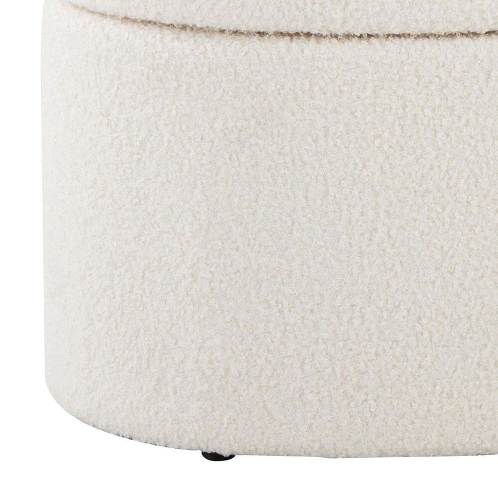 LumiSource Spin 18" Swivel Ottoman in Cream, , large