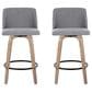 LumiSource Toriano Swivel Counter Stool with Cream Noise Fabric Upholstery in Whitewashed and Black (Set of 2), , large