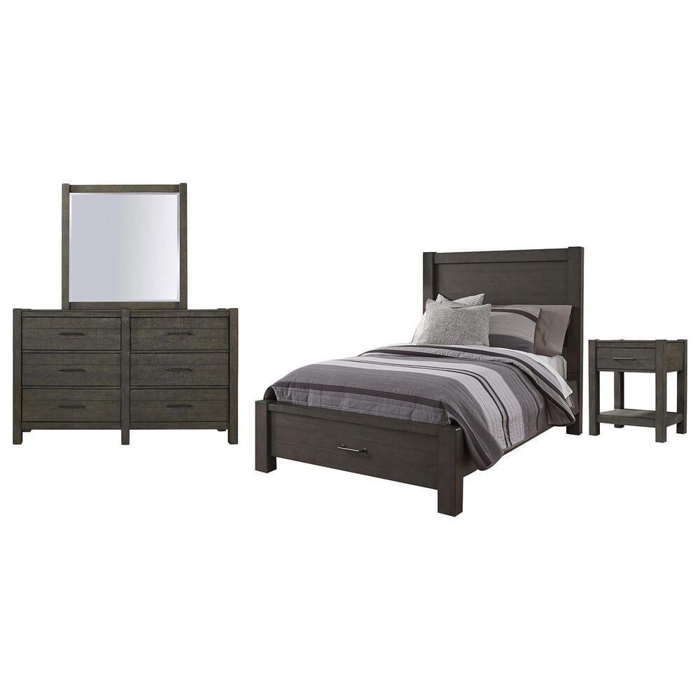 Riva Ridge Mill Creek 4 Piece Full Storage Bed Set in Carob, , large