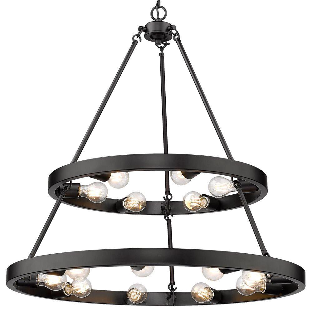 Golden Lighting Castile 15-Light Chandelier in Matte Black, , large