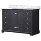 Lexora Home Dukes 48" Single Bathroom Vanity in Espresso with 2 cm White Carrara Marble Top and Rectangular Sink, , large