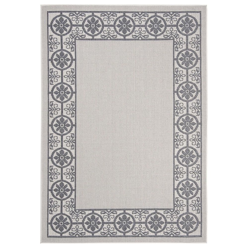 Safavieh Bermuda Floral 5"3" x 7"6" Ivory and Charcoal Indoor/Outdoor Area Performance Rug, , large